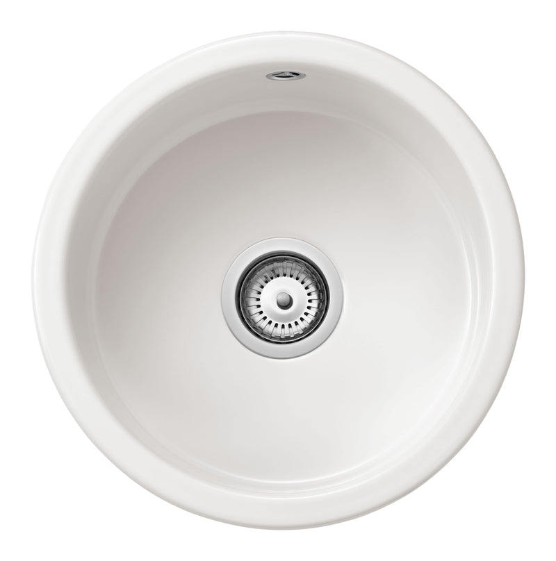 Sanindusa Valet Round Single Bowl Ceramic Sink