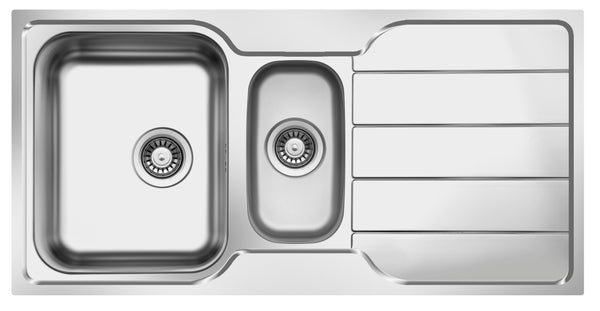 PTX1000  1.5 Bowl Inset Sink with Drainer 1000 x 500