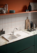 Sanindusa Lusitano 1 1/2 Bowl Ceramic Sink Right