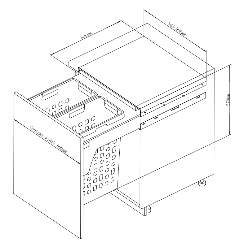 Duo Laundry Basket 600mm