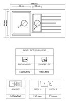 Composite Inset Sink 1.5 Bowl