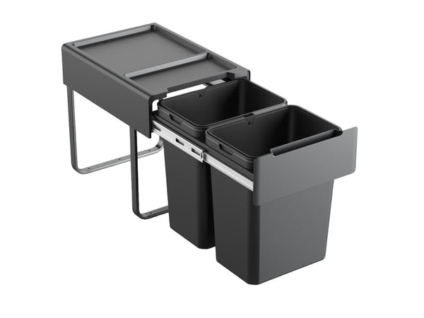 Space Saving Double Waste Bin 40L