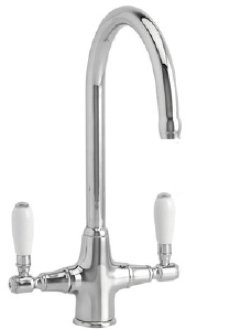 Paris Swan Neck Double Lever with Porcelain Levers