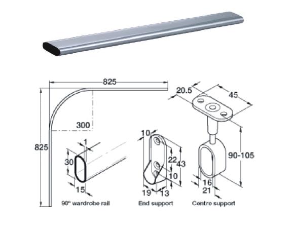 Curved Robe Rail